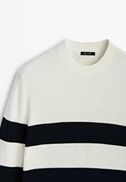 Massimo Dutti Striped Crew Neck - Jumper - Beige -Indicode Men Wear Shop 8db94b255d3a40618b89f48c75121b70