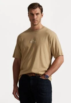 EMBROIDERED LOGO JERSEY T-SHIRT - Print T-shirt - Vintage Khaki