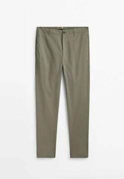 Massimo Dutti Studio - Wide Fit Poplin - Chinos - Khaki -Indicode Men Wear Shop 93a81925e0834afdb615c8ae3f6eb466