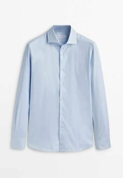 Massimo Dutti Easy Iron Micro Check Slim Fit - Formal Shirt - Light Blue -Indicode Men Wear Shop 97bb0690761a4d93ab60fe384f88ae7f