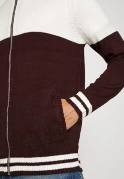 BRAVE SOUL Everson - Cardigan - Oxblood/Vintage White -Indicode Men Wear Shop 9d0bb62546a344a2bd5a8ee59af6c787