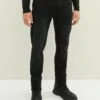 Tom Tailor TTJOSH Slim - Slim Fit Jeans - Used Dark Stone Black Denim
