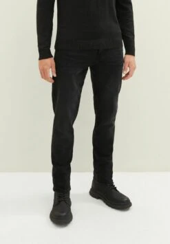 Tom Tailor TTJOSH Slim - Slim Fit Jeans - Used Dark Stone Black Denim