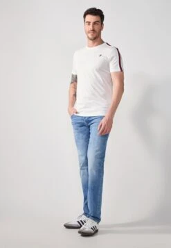 Pier One 2 PACK - Print T-shirt - Bright White,mottled Light Grey