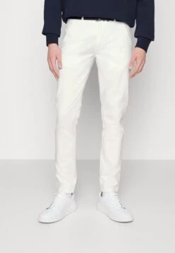 Lindbergh Classic Stretch Belt - Chinos - Cream White