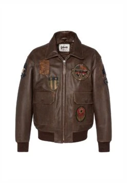 Schott AVIATOR - Bomber Jacket - Brown -Indicode Men Wear Shop aa298a40c99945f7859edd1be726bb79