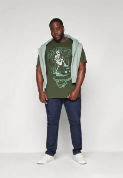 Jack & Jones JJSKULL ROCK TEE CREW NECK 4 PACK - Print T-shirt - Kombu Green/white/black/goblin Blue