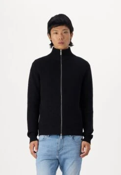 Selected Homme SLHDANE STRUCTURE FULL ZIP - Cardigan - Black