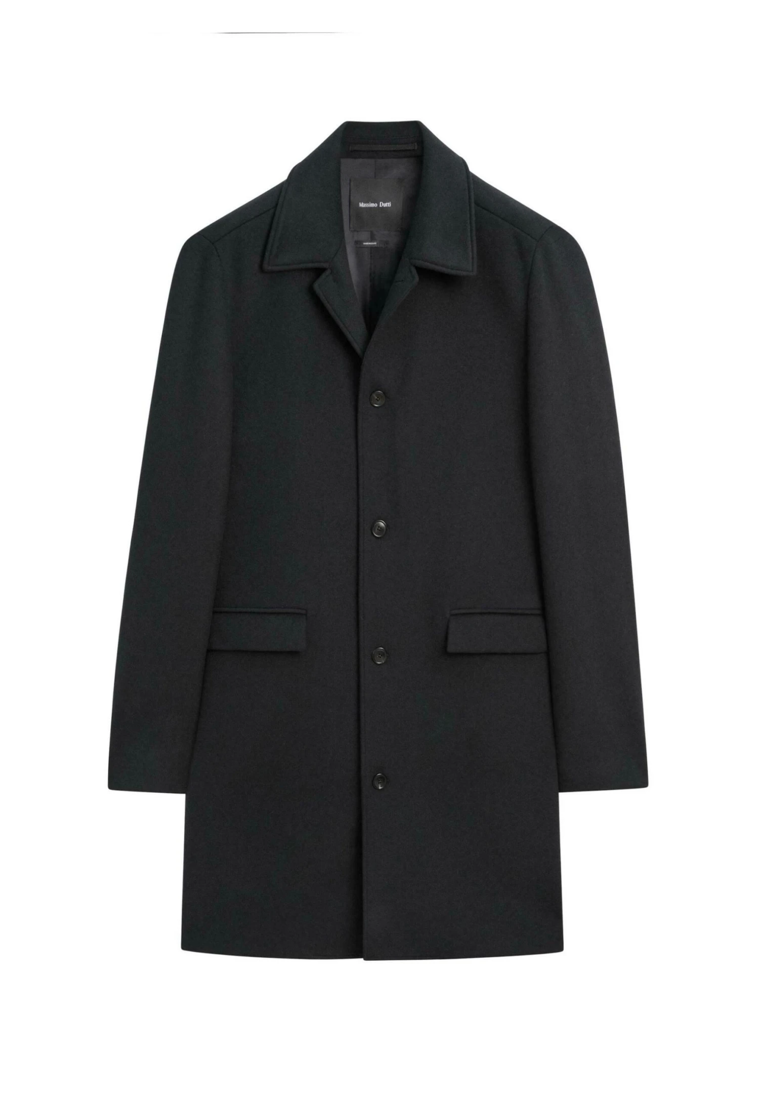 Massimo Dutti LONG BUTTONED SHIRT COLLAR - Classic Coat - Dark Blue 2 Massimo Dutti LONG BUTTONED SHIRT COLLAR - Classic Coat - Dark Blue - Image 2