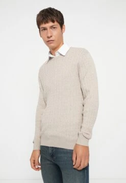 Jack & Jones JJEEMIL CABLE CREW NECK - Jumper - Oatmeal -Indicode Men Wear Shop b37121c76515468f820b837e1fcc5c21