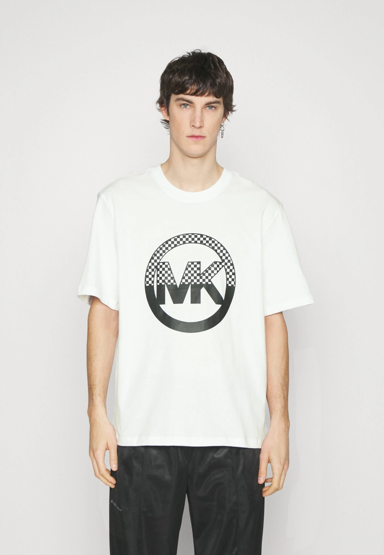 Michael Kors Checker Charm Tee - Print T-Shirt - White 1 Michael Kors Checker Charm Tee - Print T-Shirt - White