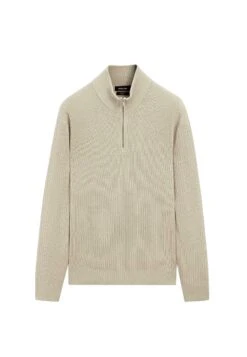 Massimo Dutti MOCK NECK WITH ZIP - Jumper - Beige -Indicode Men Wear Shop b4d3714effd14f5188232f4f7cd46eab