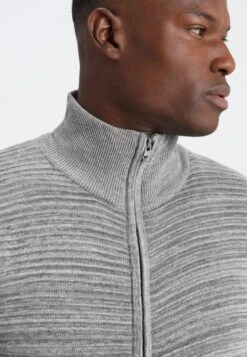 Solid SDSTRUAN - Cardigan - Grey Melange -Indicode Men Wear Shop b4f267fdaab4462ca0499601ba84b4ea