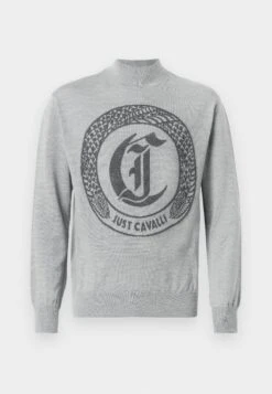 JUST CAVALLI LOGO - Jumper - Grigio Melange -Indicode Men Wear Shop ba518db0eda743b588dad9f0fd35072e