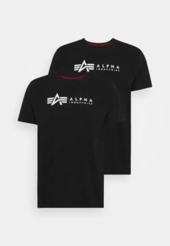 Alpha Industries Label 2 Pack - Print T-Shirt - Black -Indicode Men Wear Shop bcca996c18244c8c99c6d6f0a91a3d74