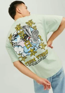 Jack & Jones Print T-Shirt - Celadon -Indicode Men Wear Shop bf8bfc6b32c64a94a4ffde34fd39b78f