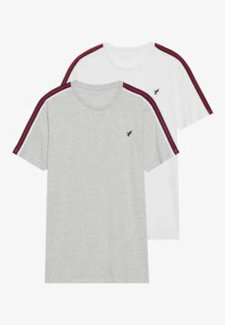 Pier One 2 PACK - Print T-shirt - Bright White,mottled Light Grey -Indicode Men Wear Shop bfd9b5371ea543c18713cee7bd66a4bc