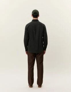 Les Deux KONRAD MELANGE STRIPED - Button-down Blouse - Duffel Bag Green