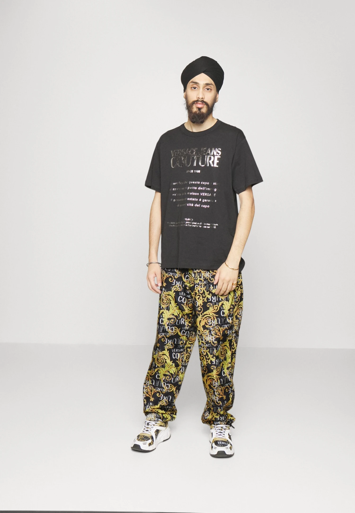 Print Logo- Trousers - Black/Gold 2 Print Logo- Trousers - Black/Gold - Image 2