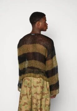 Jaded London Nirvana Striped Loose Jumper - Jumper - Green/Black -Indicode Men Wear Shop cf765a7d78ef42b8919f446bbdff55c0