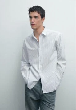 Massimo Dutti REGULAR FIT STRIPED GARMENT - Shirt - White