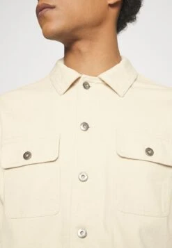 Pier One Undyed Twill- Denim Jacket - White -Indicode Men Wear Shop d72bf7cf76b04ba396f021941020b1bc