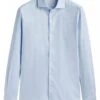 Massimo Dutti Easy Iron Micro Check Slim Fit - Formal Shirt - Light Blue