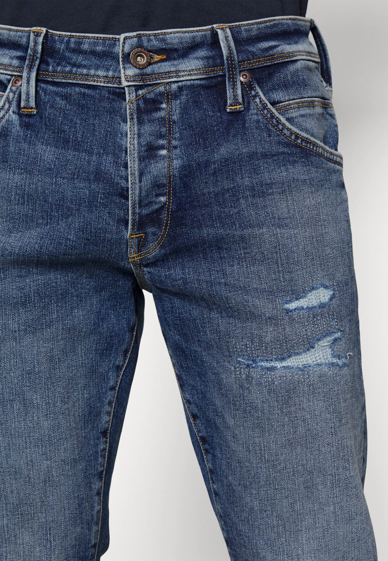 Jack & Jones Jjiglenn Jjfox- Straight Leg Jeans - Blue Denim 5 Jack & Jones Jjiglenn Jjfox- Straight Leg Jeans - Blue Denim - Image 5