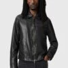 AllSaints MILLER JACKET - Leather Jacket - Black