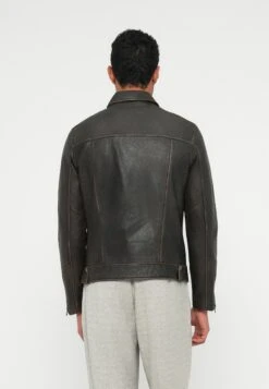 AllSaints EXCLUSIVE MILO BIKER - Leather Jacket - Vintage Black -Indicode Men Wear Shop e1499aa9bc4c4e0199db49a0241b818c