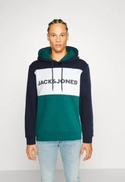 Jack & Jones Jjelogo Blocking Hood - Hoodie - Storm