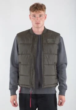 Alpha Industries Lw - Waistcoat - Dark Olive -Indicode Men Wear Shop ea8c69fcd5ce4912b376e56851f8b62e