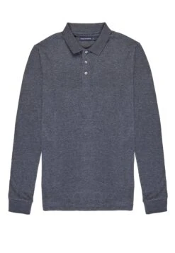 French Connection Long Sleeve- Polo Shirt - Charcoal Mel Black -Indicode Men Wear Shop ec375d541fa44245b83125850b32beaa