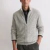 Marc O'Polo STRUCTURED WITH TIPPING - Cardigan - Trainer Jacket Structured Bi Color With Tipping