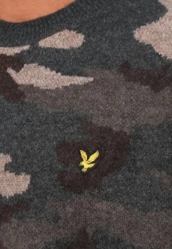 Lyle & Scott BRUSHED CAMOUFLAGE CREW NECK - Jumper - Black Steel -Indicode Men Wear Shop f67305fff4e94c269c3a55457c4dea0a