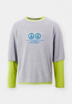DOUBLE LAYER - Jumper - Heather Grey/acid Green -Indicode Men Wear Shop fc8d07b7d6f34470aace8f71edea7094