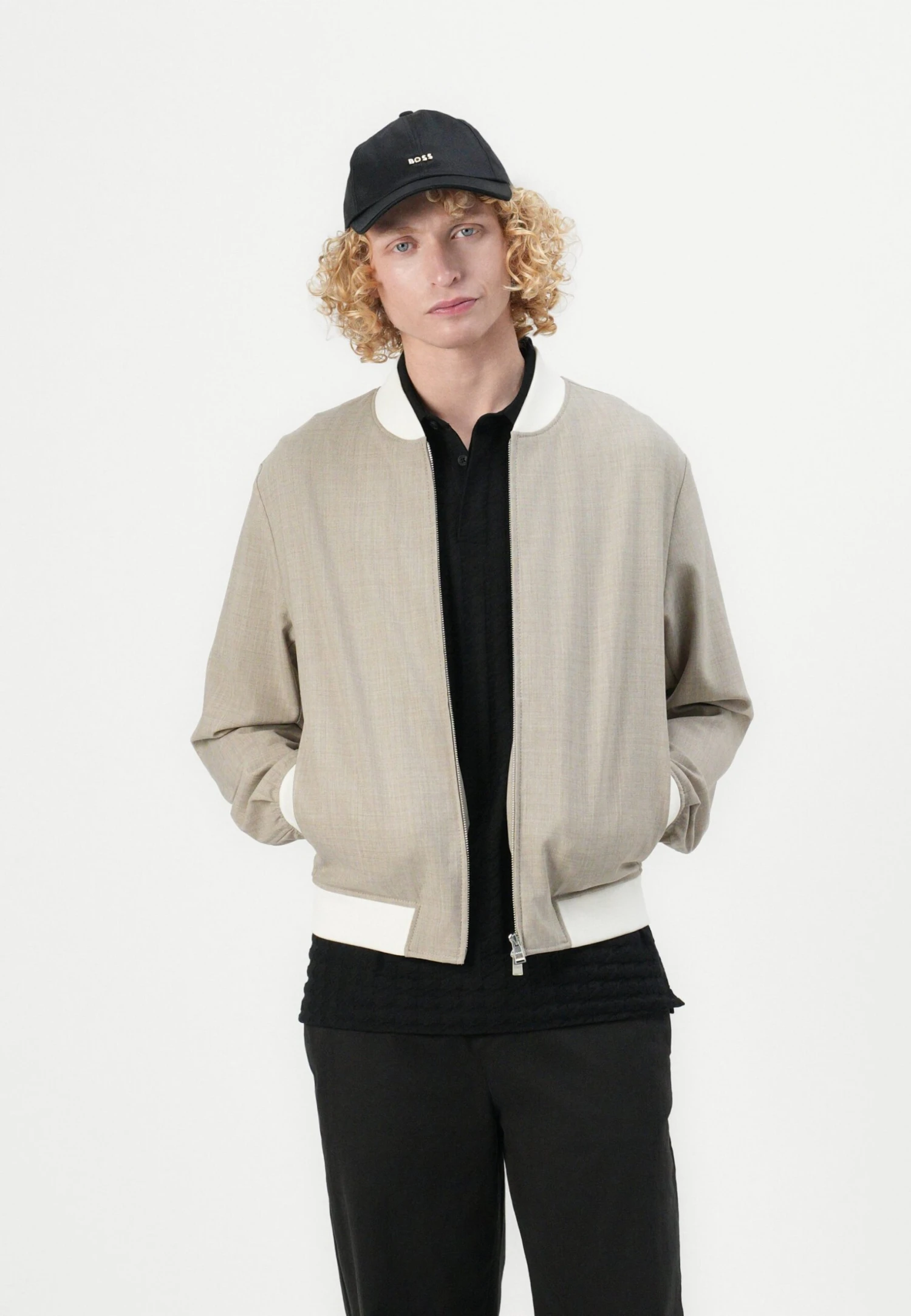 Boss HANRY - Bomber Jacket - Open White 4 Boss HANRY - Bomber Jacket - Open White - Image 4