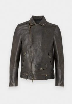 AllSaints EXCLUSIVE MILO BIKER - Leather Jacket - Vintage Black -Indicode Men Wear Shop ff36a2ee74ae42789f2940af29c7409a
